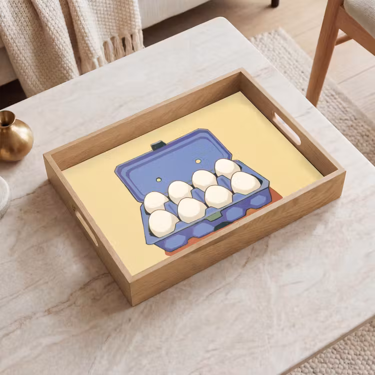 Tablett - Eier - Box - Minimalistisch - Blau — 2