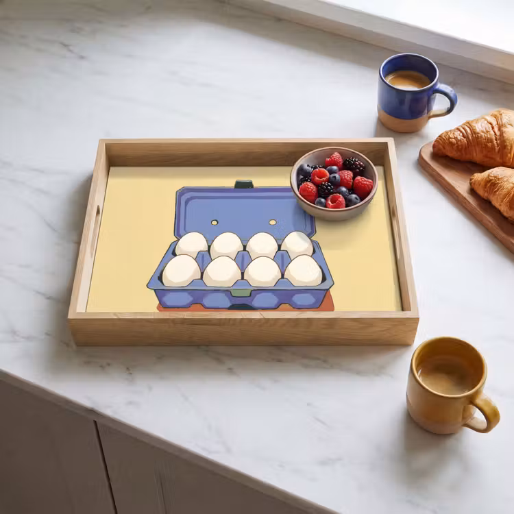 Tablett - Eier - Box - Minimalistisch - Blau — 3