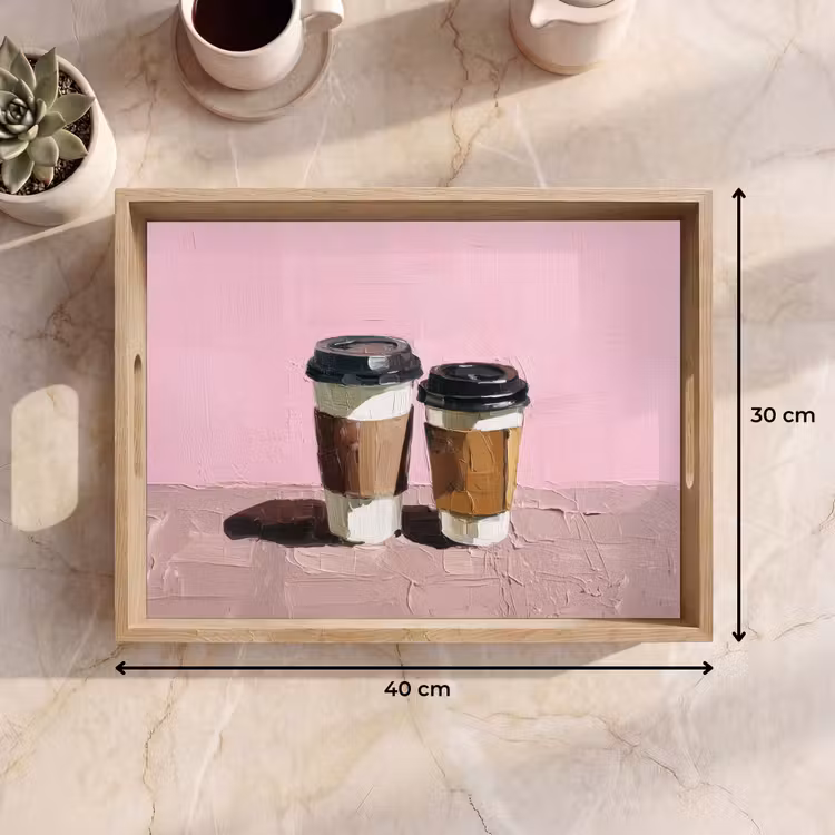 Tablett - Kaffeetassen - Deckel - Farbe - Textur — 7