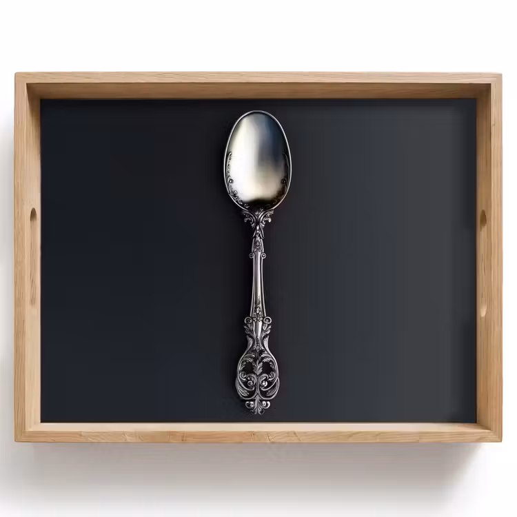 Tablett - Löffel - Silber - Metall — 1