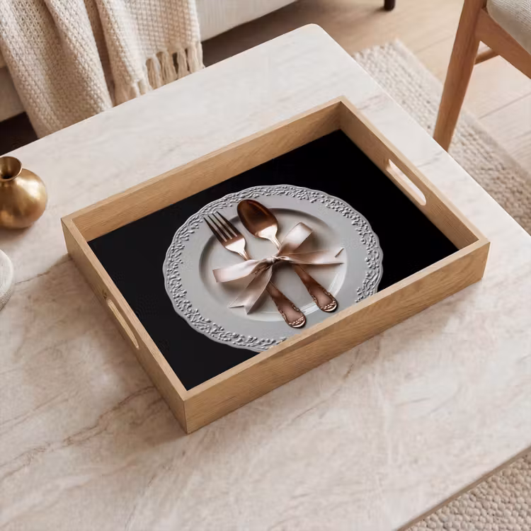 Tablett - Rose - Schleife - Besteck — 2