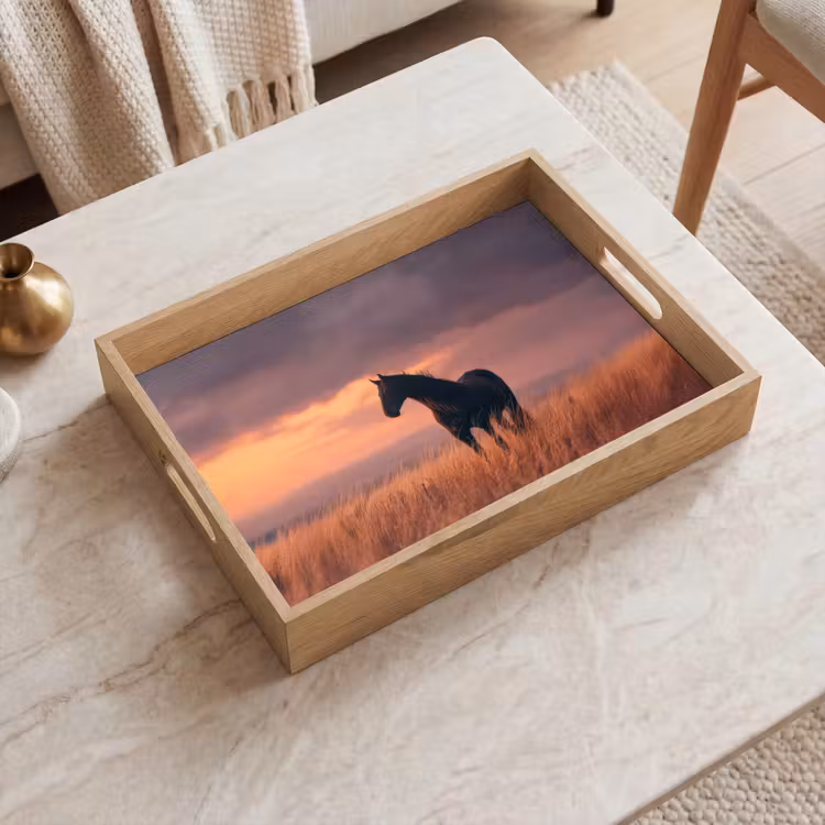 Tablett - Pferd - Wolken - Offenes Feld — 2