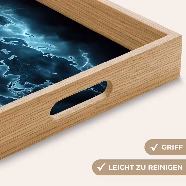 Tablett - Weltkarte - Blitz - Blau — 8