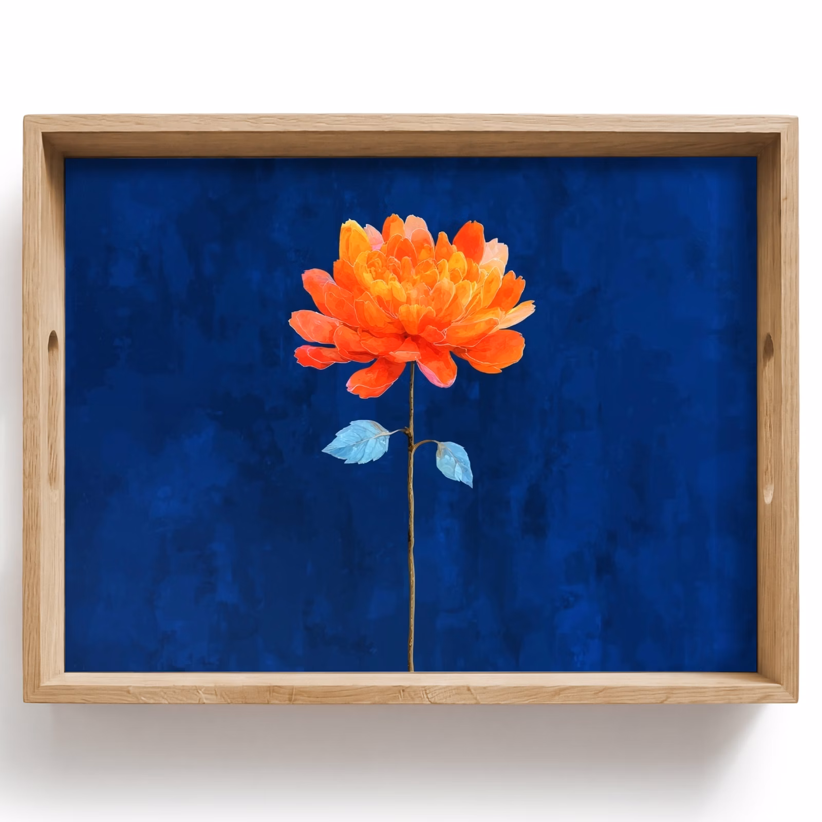 Tablett - Blume - Orange - Blätter — 1