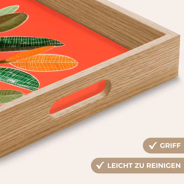 Tablett - Blätter - Adern - Orange - Textur — 8