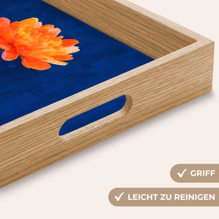 Tablett - Blume - Orange - Blätter — 8