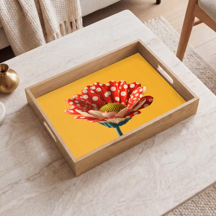 Tablett - Blume - Rot - Tupfen — 2