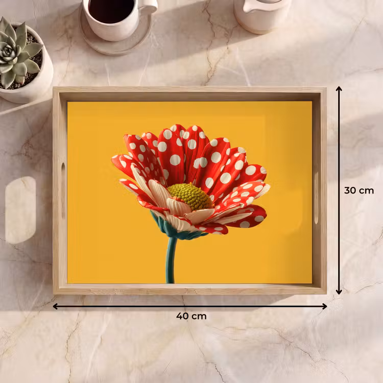 Tablett - Blume - Rot - Tupfen — 7