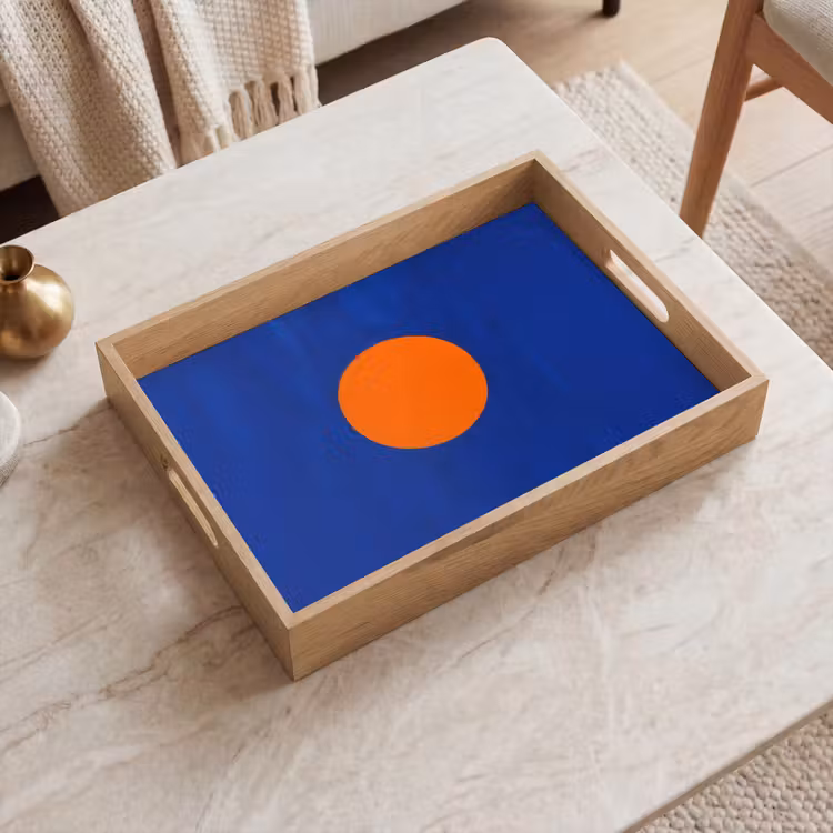 Tablett - Form - Rund - Minimalistisch - Blau — 2