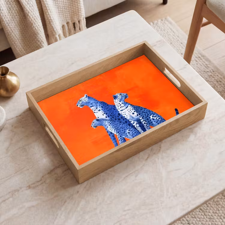 Tablett - Leoparden - Punkte - Orange — 2