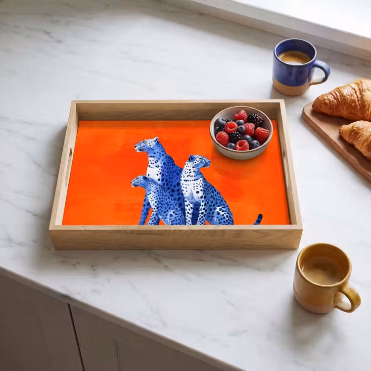 Tablett - Leoparden - Punkte - Orange — 3