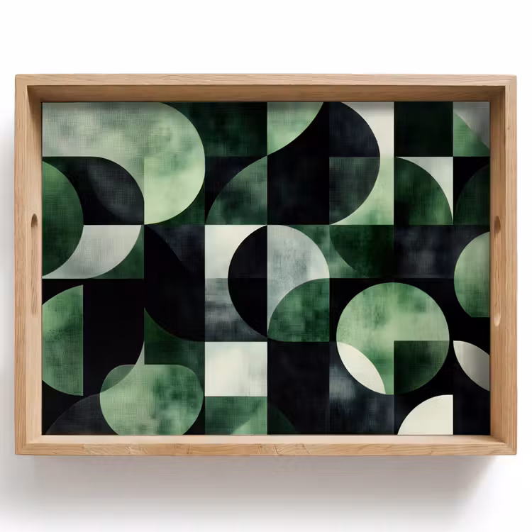 Tablett - Abstrakt - Grün - Formen — 1