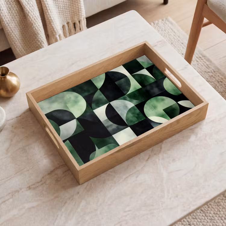 Tablett - Abstrakt - Grün - Formen — 2