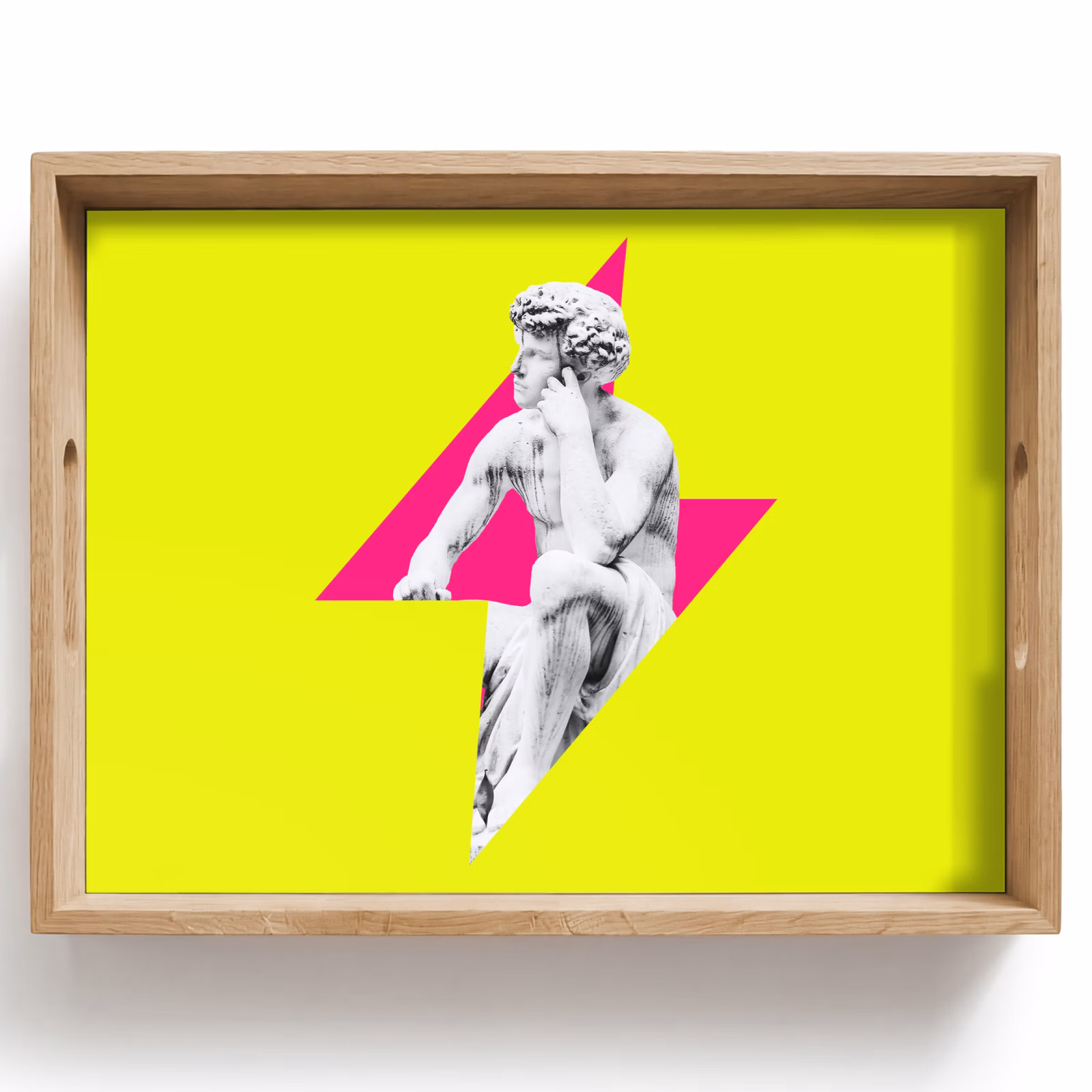 Tablett - Statue - Mann - Blitzschlag - Gelb — 1