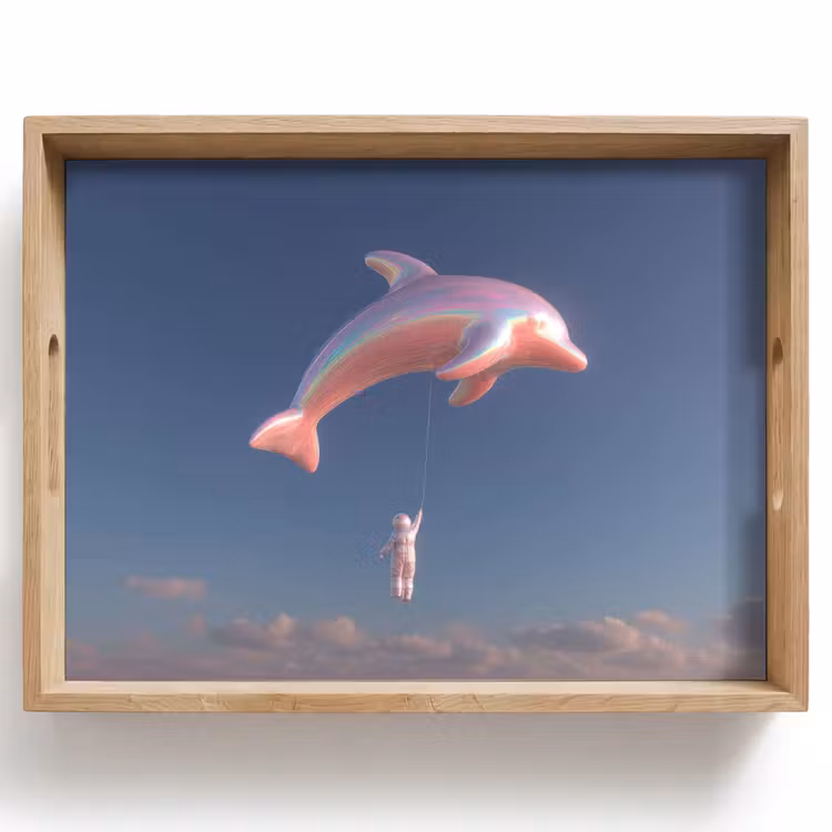 Tablett - Delfin - Rosa - Astronaut — 1