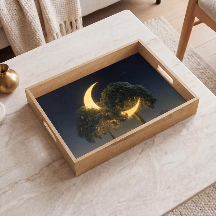 Tablett - Mond - Bäume - Ruhe — 2