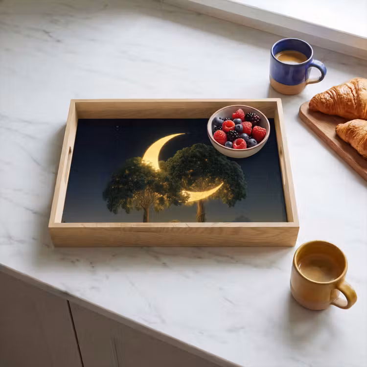 Tablett - Mond - Bäume - Ruhe — 3