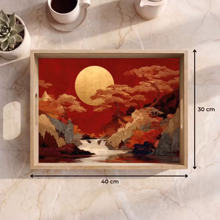 Tablett - Vollmond - Landschaft - Wasserfall — 7