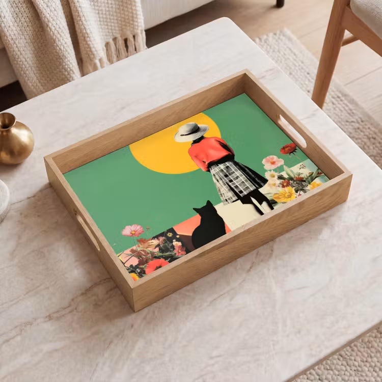 Tablett - Retro - Mädchen - Katze - Sonne — 2