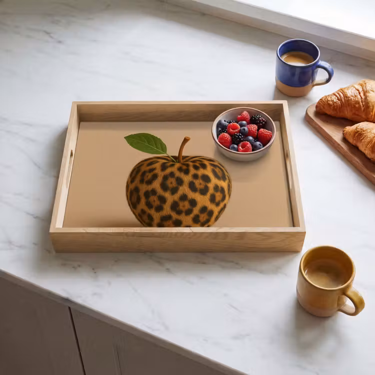 Tablett - Apfel - Panther - Blatt - Grün — 3