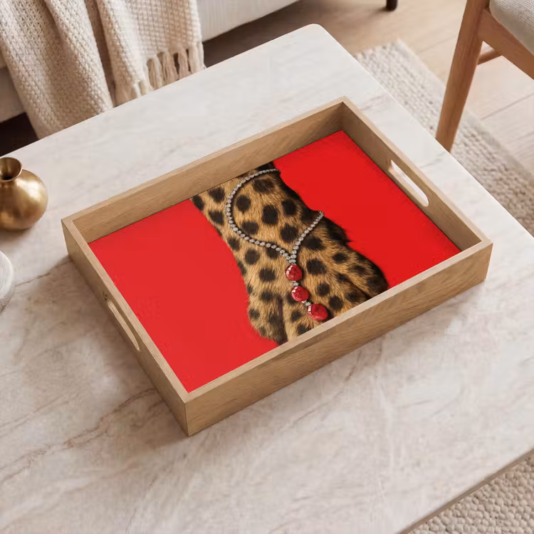 Tablett - Pfote - Leopard - Kette - Edelsteine — 2