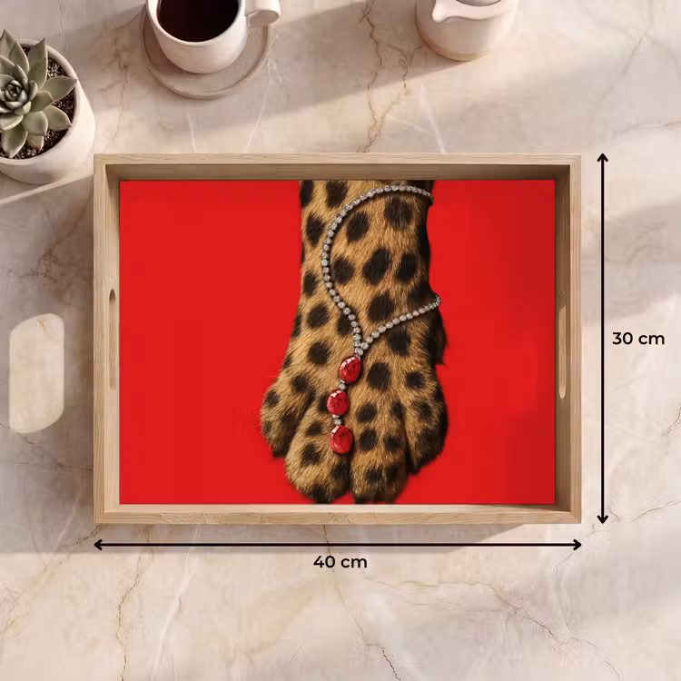 Tablett - Pfote - Leopard - Kette - Edelsteine — 7