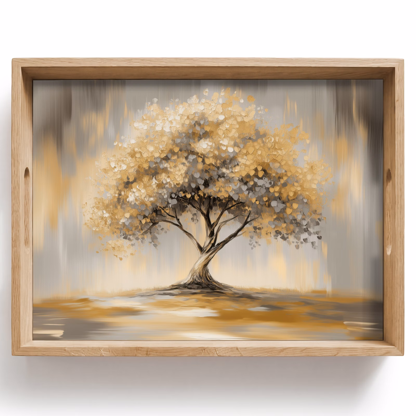Tablett - Gemälde - Baum - Abstrakt - Blätter — 1