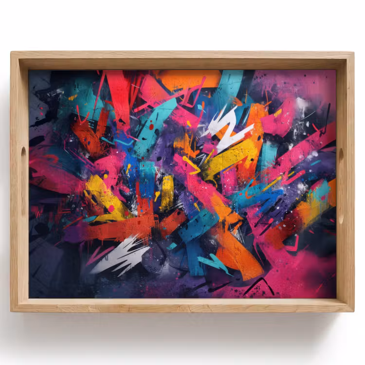 Tablett - Abstrakt - Explosion - Neonfarben — 1