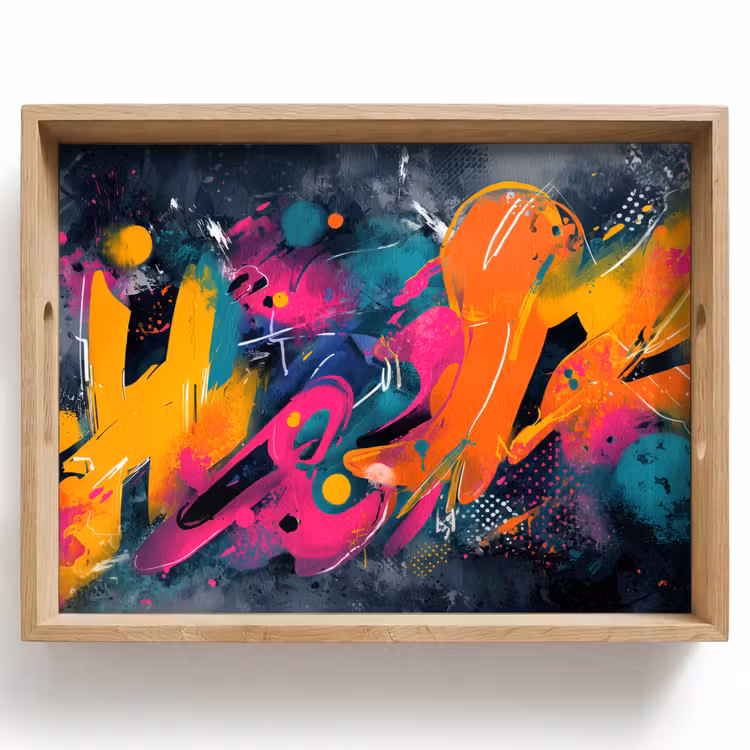 Tablett - Abstrakt - Graffiti - Farbenfroh - Farbspritzer — 1