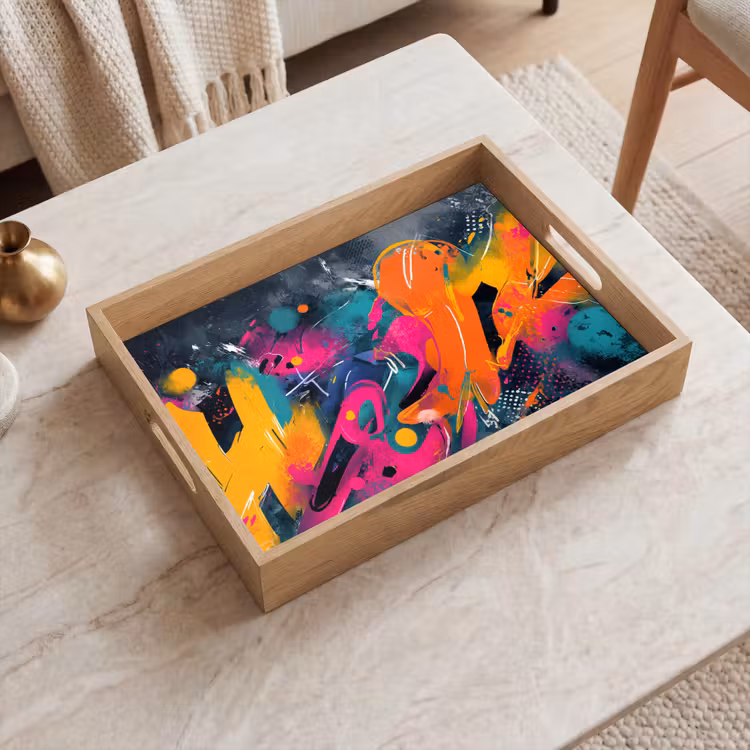 Tablett - Abstrakt - Graffiti - Farbenfroh - Farbspritzer — 2