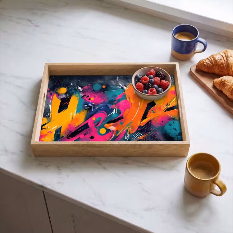 Tablett - Abstrakt - Graffiti - Farbenfroh - Farbspritzer — 3