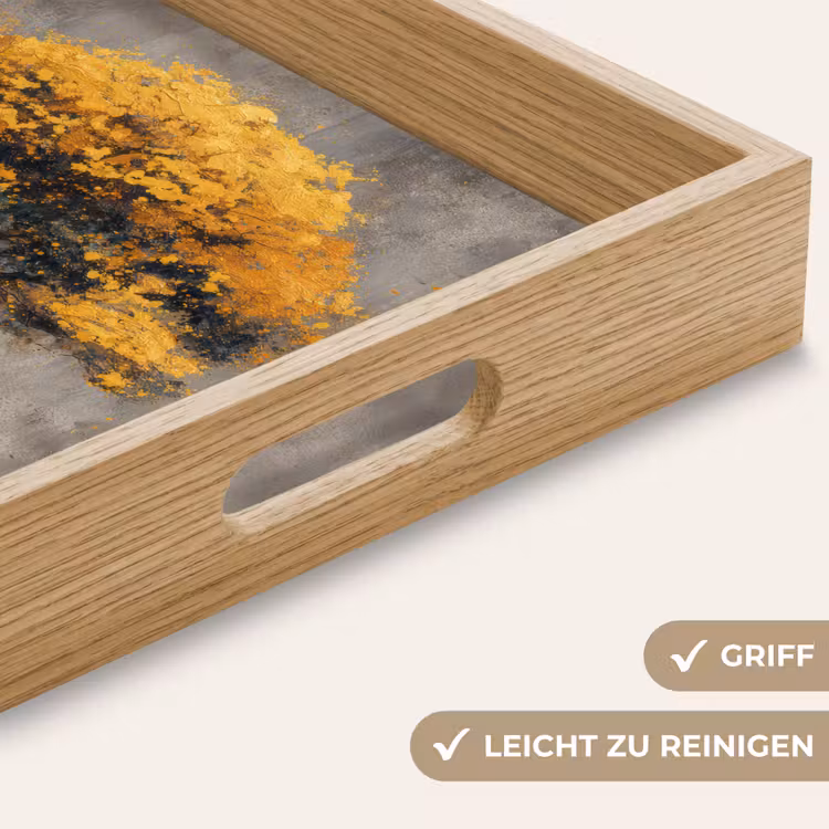 Tablett - Baum - Blätter - Gold - Abstrakt — 8