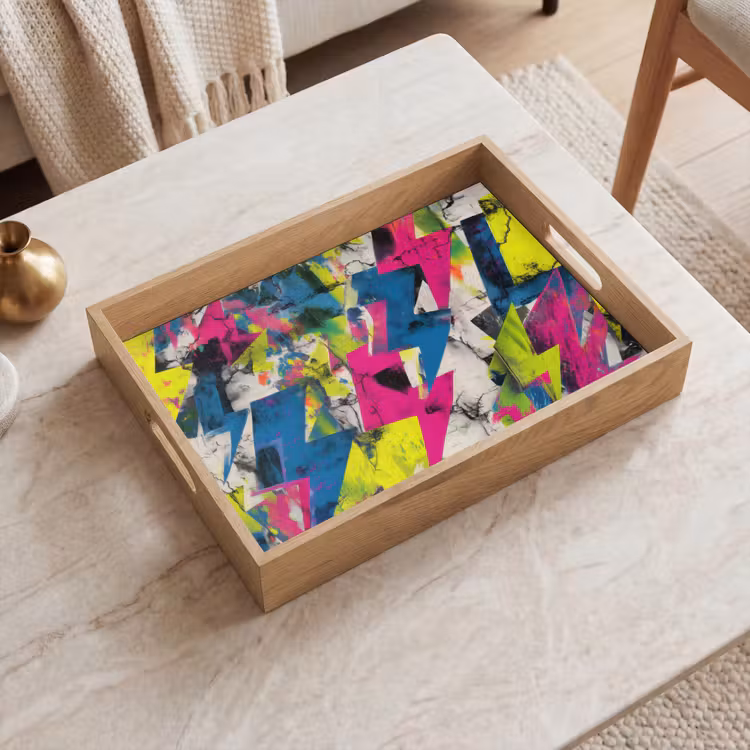 Tablett - Blitze - Muster - Marmor - Farben — 2