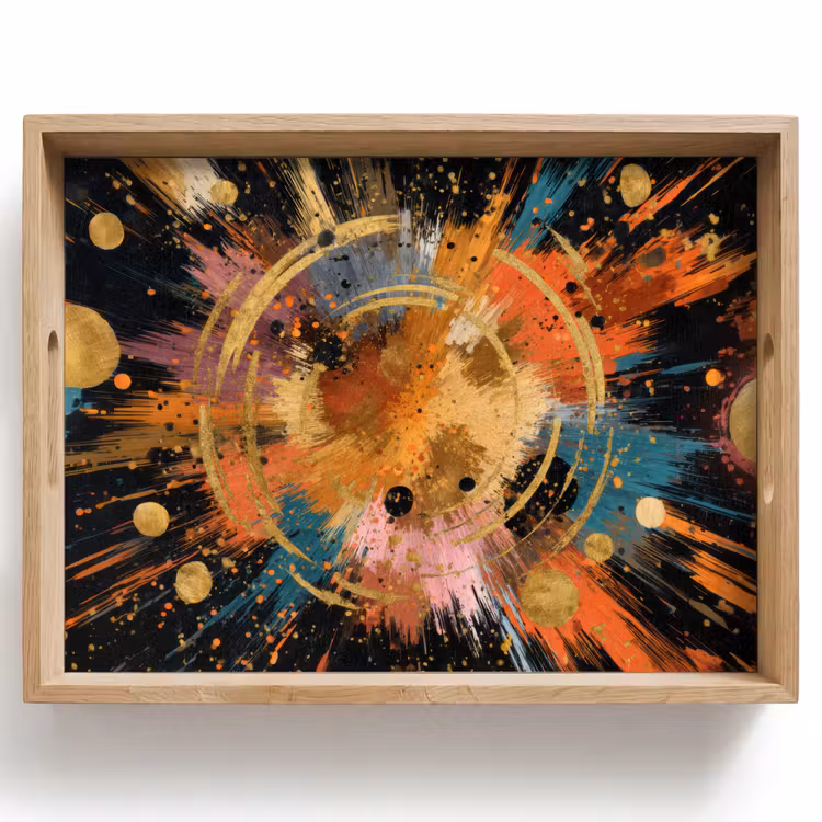 Tablett - Explosion - Farbtextur - Gold - Abstrakt — 1