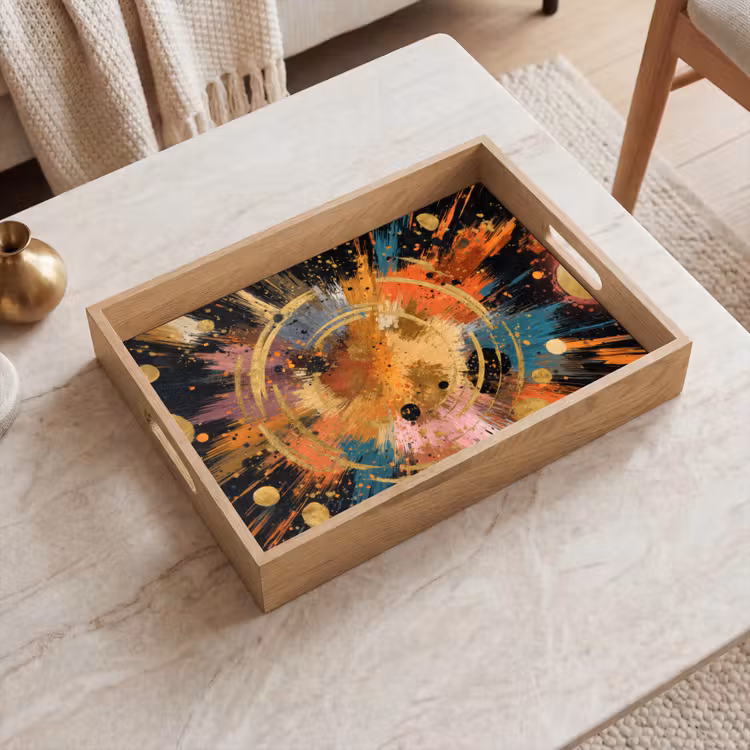 Tablett - Explosion - Farbtextur - Gold - Abstrakt — 2