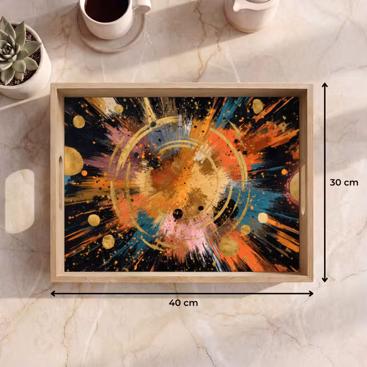 Tablett - Explosion - Farbtextur - Gold - Abstrakt — 7