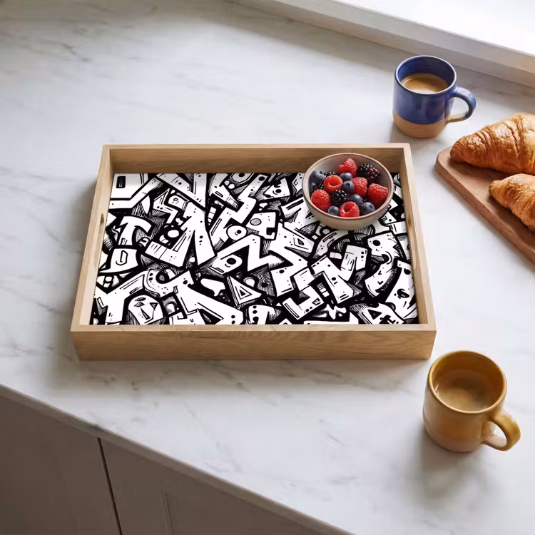 Tablett - Formen - Buchstaben - Graffiti - Schwarz — 3