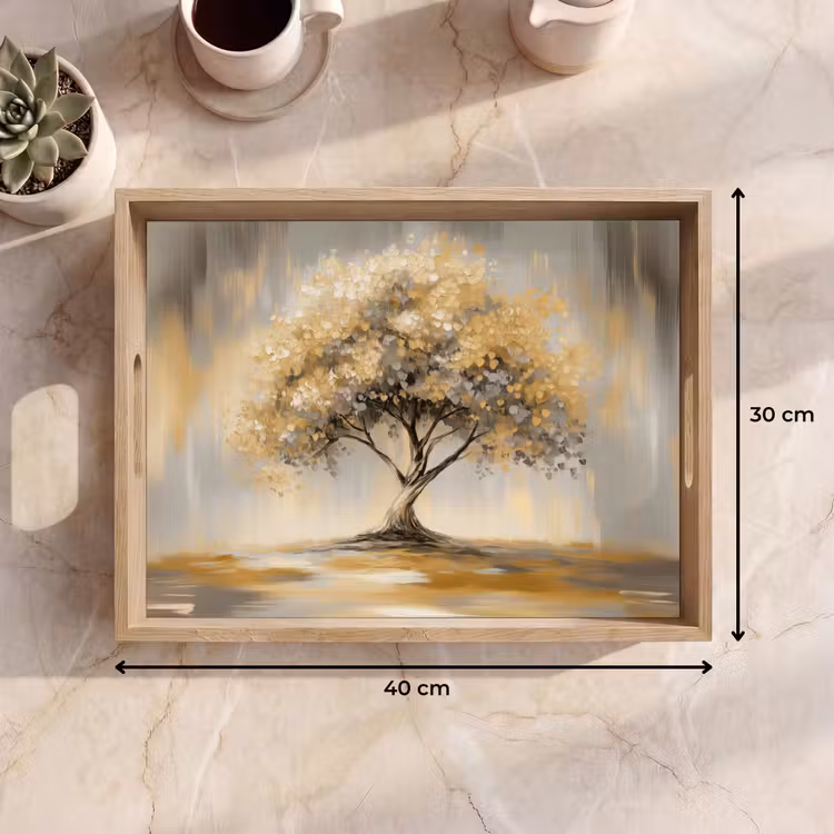 Tablett - Gemälde - Baum - Abstrakt - Blätter — 7