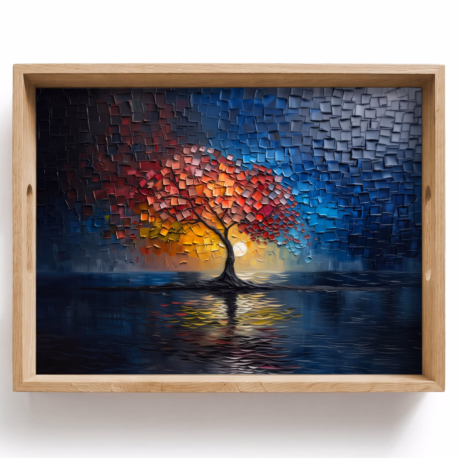 Tablett - Baum - Blau - Blätter - Boxen — 1
