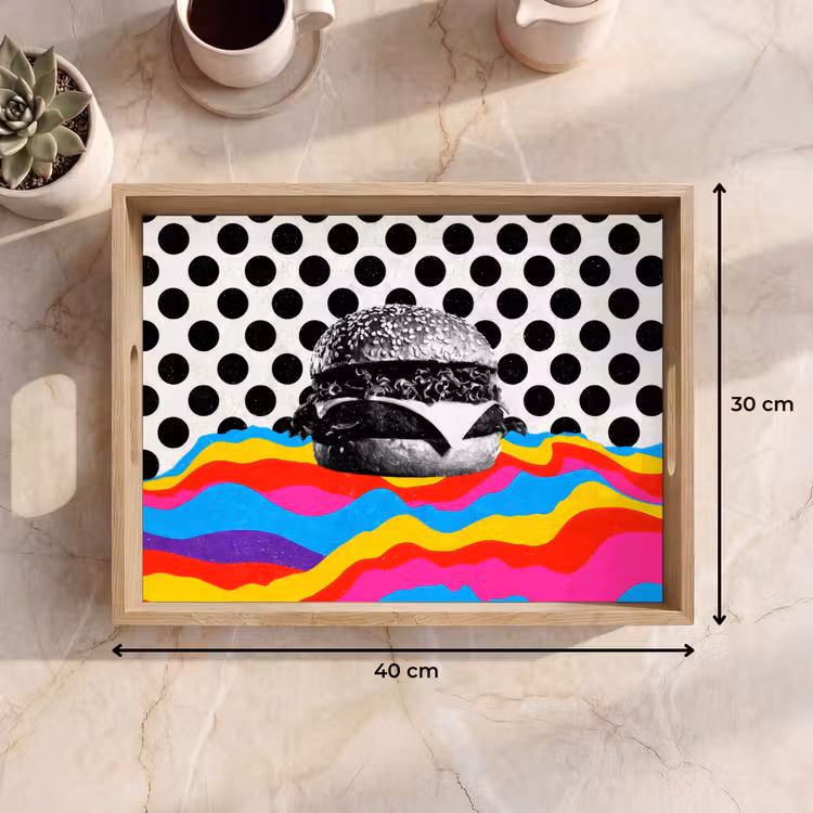 Tablett - Hamburger - Punkte - Wellen - Farben — 7