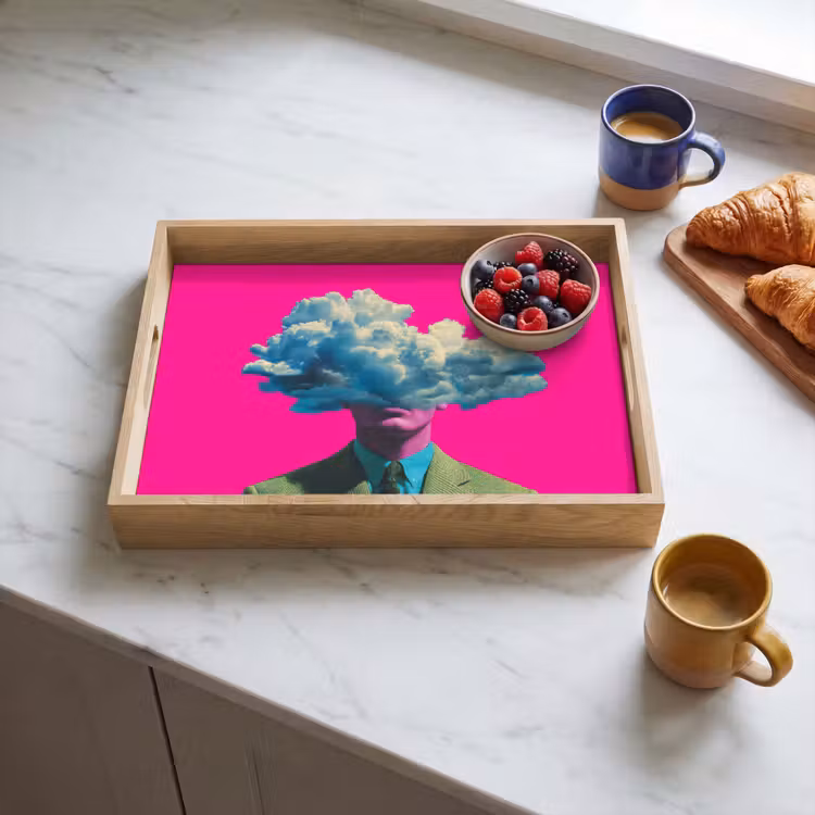 Tablett - Mann - Anzug - Wolke - Rosa — 3