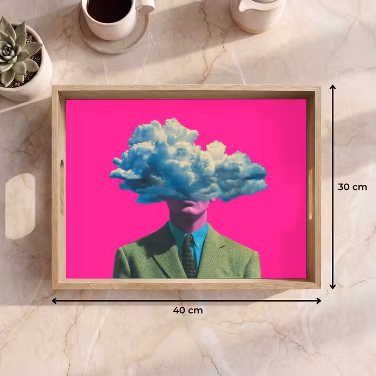 Tablett - Mann - Anzug - Wolke - Rosa — 7