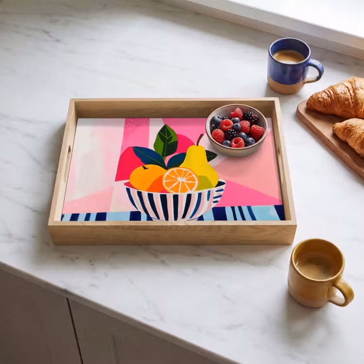 Tablett - Obst - Abstrakter Hintergrund - Rosa — 3