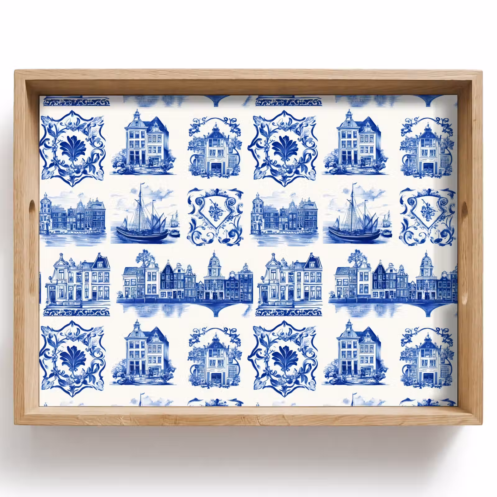 Tablett - Häuser - Schiffe - Blau — 1