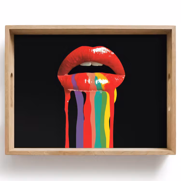 Tablett - Lippen - Farben - Schwarz — 1