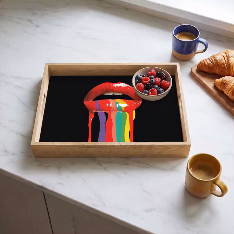 Tablett - Lippen - Farben - Schwarz — 3