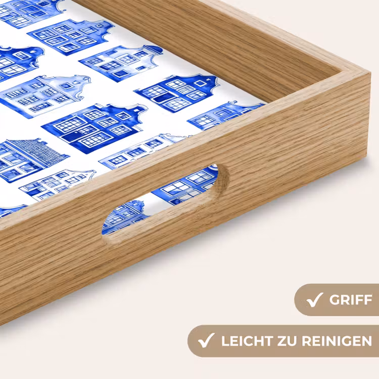 Tablett - Muster - Häuser - Blau — 8