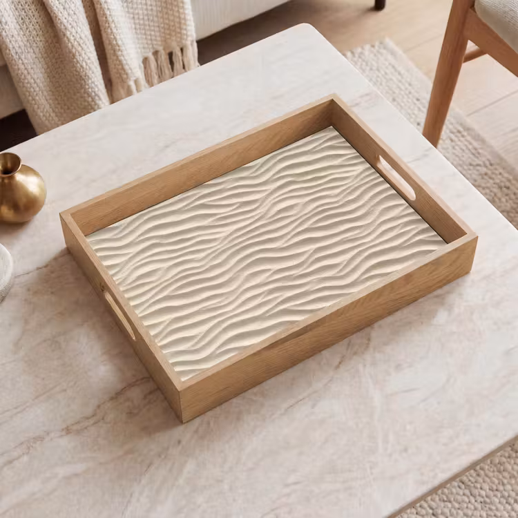 Tablett - Sand - Wellen - Beige — 2