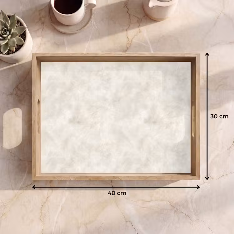 Tablett - Cremebeige - Marmor - Adern — 7
