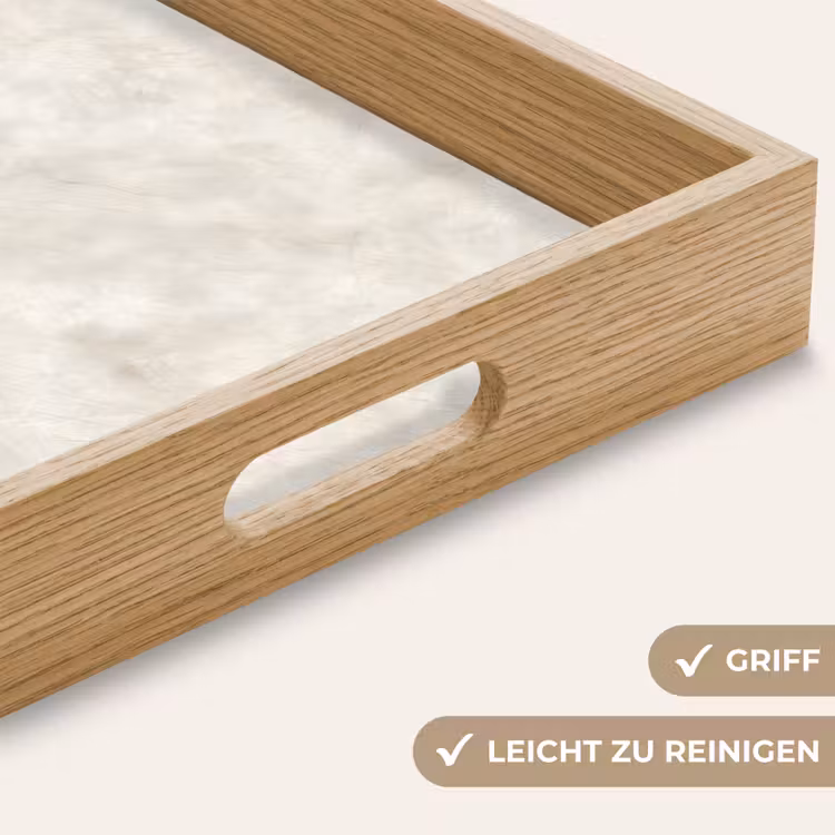 Tablett - Cremebeige - Marmor - Adern — 8